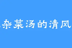 爱吃杂菜汤的清风剑圣