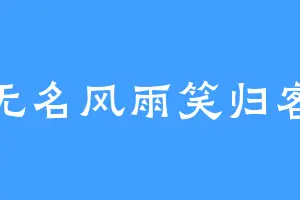 无名风雨笑归客
