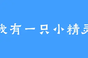 我有一只小精灵