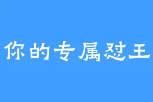 你的专属怼王