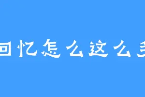 回忆怎么这么多