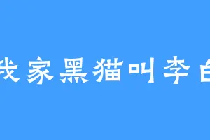 我家黑猫叫李白