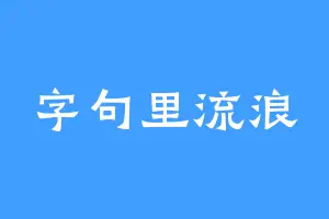 字句里流浪