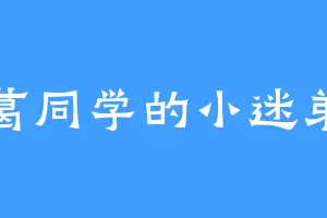 葛同学的小迷弟