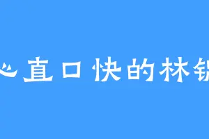 心直口快的林锦