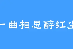 一曲相思醉红尘