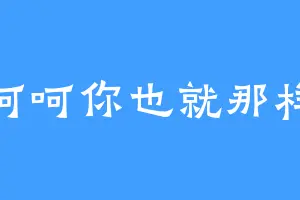 呵呵你也就那样