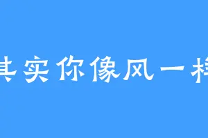 其实你像风一样