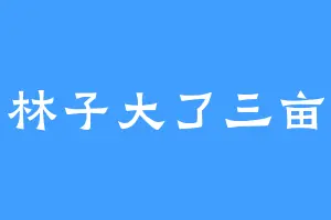 林子大了三亩