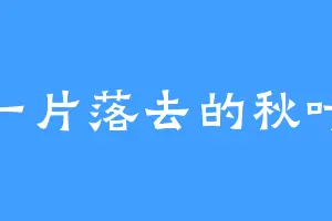 一片落去的秋叶