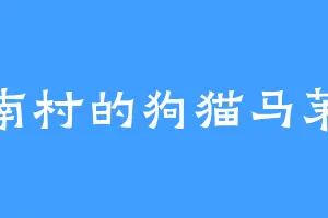 南村的狗猫马茉