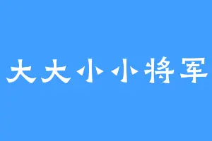 大大小小将军