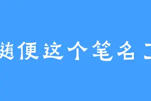 随便这个笔名了